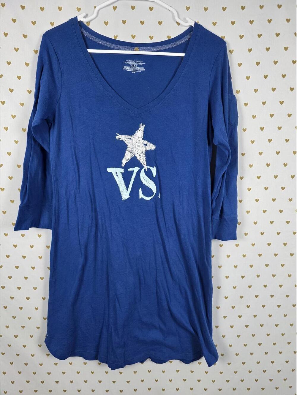 Victorias Secret Vintage VS Star Nightgown Sleep Shirt Pajama PJ MEDIUM